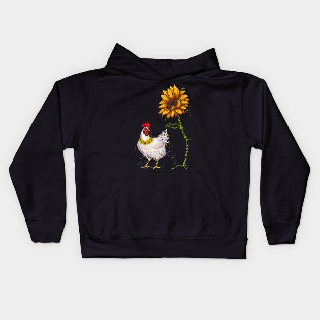 You are My Sunshine Chicken Sunflower Funny Chicken Lover Kids Hoodie by neonatalnurse